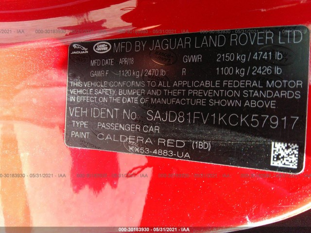 Jaguar F-type 2019